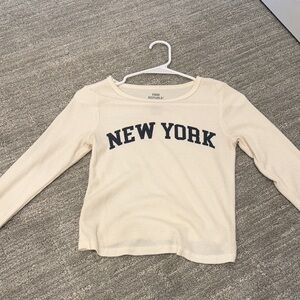 Pink Republic Cream Long Sleeve 'New York' Tee